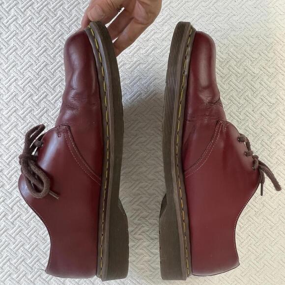Vintage 1990’s Doc Martens Made In England Oxblood Oxford Shoes Men's 11 Red 6 H - Picture 9 of 14